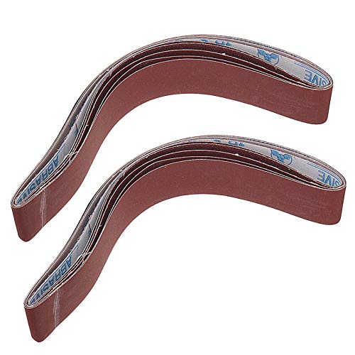GUTIZA 10pcs 40 to 1000 Grit 40mm x 740mm Sanding Belts For Grinder Belt Sander Attachment Abrasive Tools-120 Grit