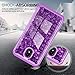 LeYi for Galaxy J7 Refine/ J7 2018/ J7 Star/ J7 Top/ J7 Aura/J7 Aero/Crown/Eon Case w/Tempered Glass Screen Protector for Girls Women,Seashell Pattern Marble Phone Case for J7 V 2nd Gen Purple