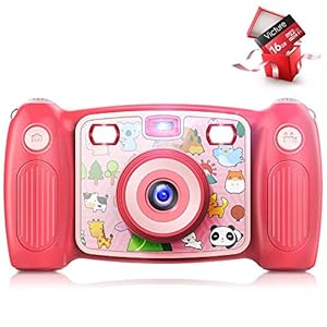 Victure-Kids-Camera-Digital-Rechargeable-Selfie-Action-Camera-1080P-HD-12MP-with-2-Inch-LCD-Display-and-Shockproof-Handles-for-Girls-Boys-Toys-GiftsPink Victure Kids Camera Digital Rechargeable Selfie Action Camera 1080P HD 12MP with 2 Inch LCD Display and Shockproof Handles for Girls Boys Toys Gifts(Pink)