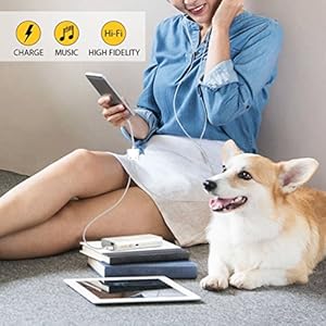 Headphone and Charger Adapter, Lightning to 3.5mm Aux Earphone Jack Audio Adaptor for iPhone 7/7Plus/X/8/8Plus/6/6Plus/ipad/ipod,Lightning Adapter Charge and Earphone,Support iOS 10.3 or iOS 11(White) by Leantuq