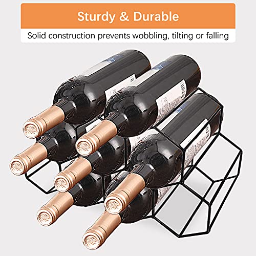 Henkelion Wine Rack Wine Holder Table Freestanding, Stackable Metal