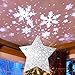 MAOYUE Christmas Tree Topper Snowflake Tree Topper Star Tree Topper with Projector Lighted Christmas Tree Topper for White Christmas Tree Decorations, Snowflake Decorations, Silver