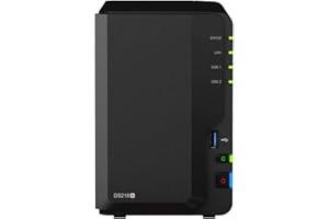 Synology DiskStation DS218+ Mini Desktop NAS Server, Intel Celeron J3355 Dual-Core, 6GB DDR3L SDRAM, 4TB SSD, DSM Software