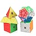 D-FantiX Speed Cube Bundle, Moyu Mofang Jiaoshi Megaminx Pyramid Skewb Square-1 Cube Stickerless Non-Cubic Cubing Classroom Gift Box