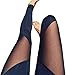 PHOTNO athletic pants women yoga workout gym leggings Stretch Sports Pants Trousers (S, Black)
