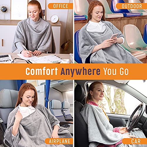 Travel Blanket Wearable Compact Airplane Blanket