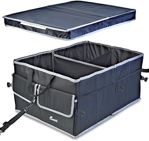 Superb Car Trunk Organizer - Non Slip Velcro Strips to Prevent Sliding with Secure Straps, Water Resistance Cover (New Version) by