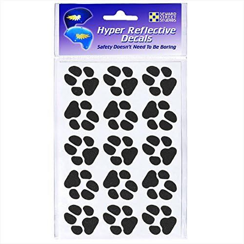 Seward Street Studios Reflective Decals Dog Print Set – Dog Track Safety Sticker Kit – Pet Prints Reflector Stickers