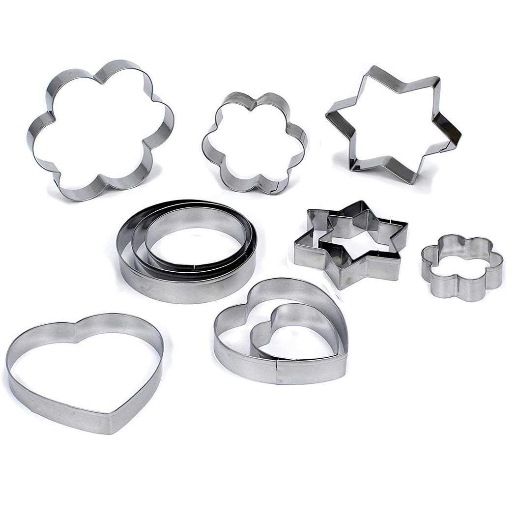 Lazinem 12PCS Baking Mould Cake Star Heart Flower Cutter Cookie DIY Mold Kitchen Tools Cookie Cutters