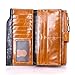 AINIMOER Women's RFID Blocking Large Capacity Genuine Leather Clutch Wallet Card Holder Organizer Ladies Purse With Zipper Pocket