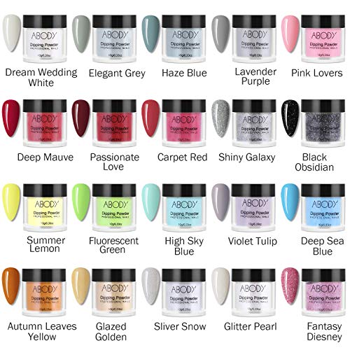 Dip Powder Nail Kit Starter, 20 Colors Dipping Powder Set for DIY Salon