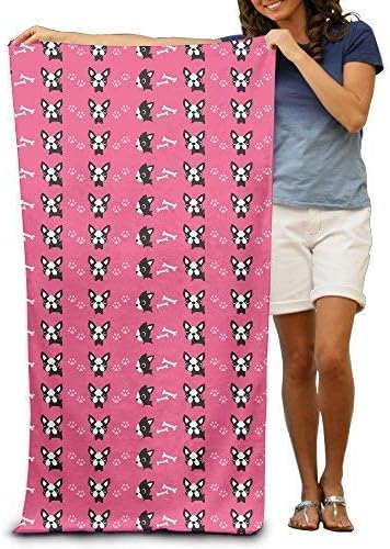 TanJieis Oversized Beach Towel, Bath Towel, Quick Dry Towel Microfibre Towel, Cute French Bulldogs Paw Bone Adults Cotton Beach Towel 31 X 51-Inch