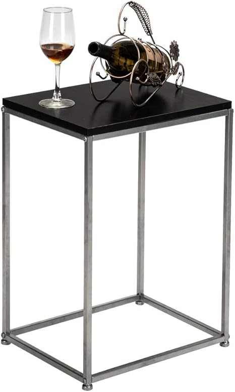 mesas laterales para telefono de color negro base de hierro para sala de estar y pasillo