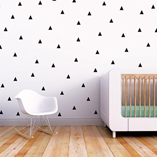 LISRUI Removable Black Triangle Shape Wall Stickers for Kids Bedroom, Creative Simple Style Wall Decals for Home Living Room Decorations, Kids Room Wall Decor