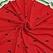 Large Round Picnic Mat Beach Blanket with Tassels Ultra Soft Super Water Absorbent Multi-Purpose Towel 59 inch Across Multifunctional Purposes Blanket, Wash Machine Easy wash (016 Watermelon)