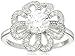 Amazon Collection 925 Platinum Plated Sterling Silver Pave AAA Cubic Zirconia Flower with Swarovski 18