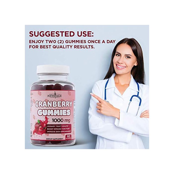 NEW AGE Cranberry Gummies Urinary Tract Health Gummies 1000mg