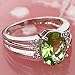 Psiroy 925 Sterling Silver Plated Oval Shaped Simulated Green Amethyst Ring Size 6