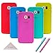 Galaxy S6 Case, Wisdompro Bundle of 5 Pack Clear Jelly [Thin][Ultra Slim] Soft TPU Gel Protective Case Covers (Blue, Aqua Blue, Hot Pink, Yellow, Red) for Samsung Galaxy S6