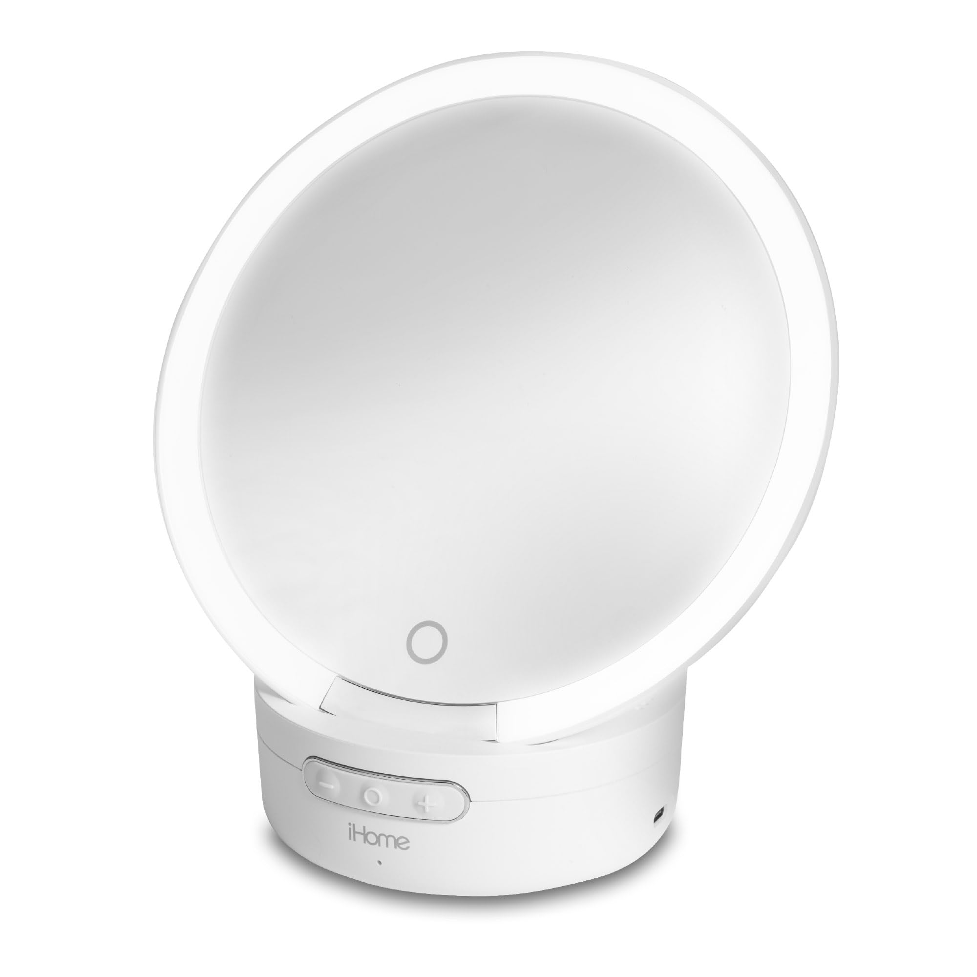 Photo 1 of iHome Makeup Mirror with Lights and Bluetooth Speaker, Travel Mirror is Portable and Rechargeable – White (iCVBT9W.EXv24)