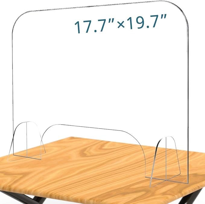 Sneeze Guard Plexiglass Barrier For Counter, Acrylic Shield