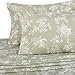 Amazon Brand – Pinzon 170-Gram Flannel Cotton Bed Sheet Set, Queen, Floral Sage Green