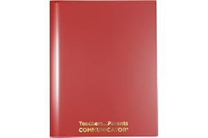 NICKY'S FOLDERS Nicky's Folder® English Communicator, Parent-Teacher Folder, Patented Tear-Resistant, Flexible Plastic, 2 Inside Pockets, 2 Exterior Sleeves, Letter Size Paper, Single Color (24 Pack) (Red)