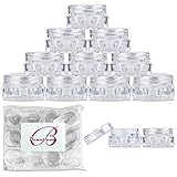 (24 Pieces) Beauticom 5G/5ML Clear Square Jars with