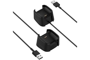 HCHNH 𝐔𝐩𝐠𝐫𝐚𝐝𝐞𝐝 Charger for Fitbit Versa 2, [2-Pack, 3.3 ft] Replacement Charging Cable (Strong Magnet)