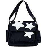 Cute Messenger Bag with Star Cute Coin Purse and y2k keychain,Y2K Star Grunge Bag Shoulder Tote Purse.Tote Book Bag