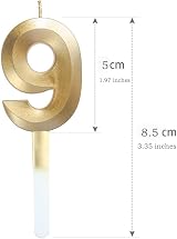Polly Online Birthday Number Candles 3D Gold Glitter 0-9 Set for Cake view 2