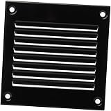 EUROPLAST 100x100mm Black Metal Air Vent Grille Cover with Insect Mesh view 7