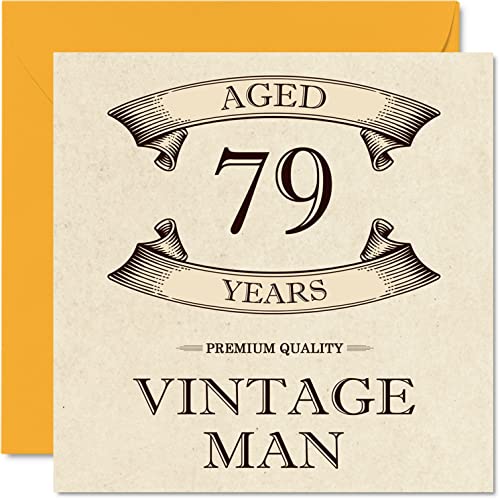 Vintage 79th Birthday Cards for Men, Aged 79 Years