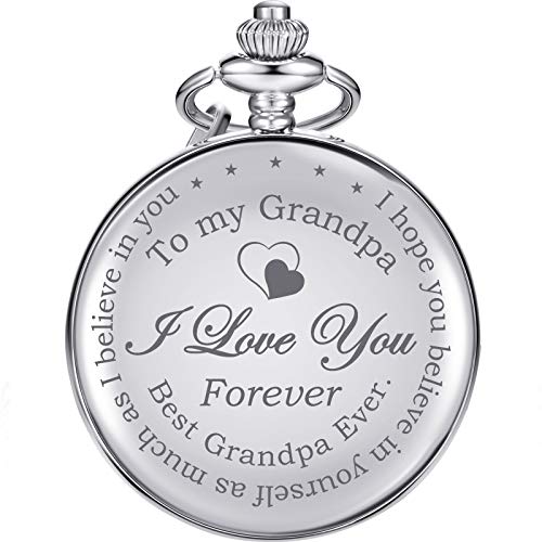 Hicarer Grandpa Pocket Watch, Father's Day Meaningful Grandpa Birthday Christmas Supplies
