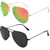 livho Sunglasses for Men Women Aviator Polarized Metal Mirror UV 400 Lens Protection