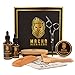 Deluxe Beard Grooming Trimming and Maintenance Kit for Men - Beard Oil, Balm, Comb, Brush, Mustache Scissors Trimmer, Shaping Tool, Argan Oil - Luxuri
