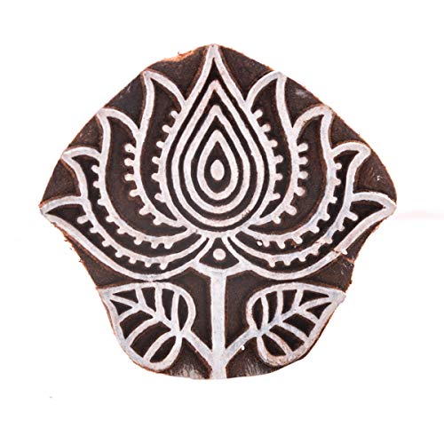 Hashcart Hand-Carved Wooden Baren | Motif Printing Block for Artistic Design On Saree Border | Paint - //coolthings.us