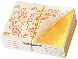 100 Edible Gold Leaf Sheets 24K 100% Pure 35 x 35 MM Cake Decoration Macaroon Dessert Drink By THAILANDGOLDLEAFS