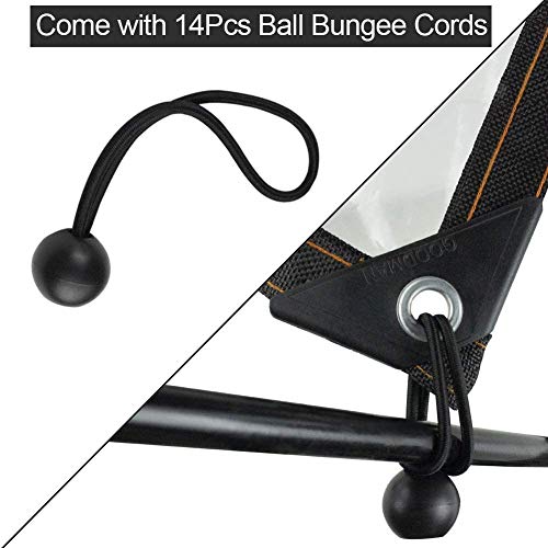 AITREASURE 6.5ft×10ft Tarpaulin Transparent Waterproof Clear Tarps with Grommets 12 Pieces Ball Bungee Cords 6 Inch for Plants Greenhouse, Pet Hutch Roof