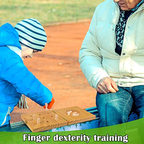 Ultrassist 9 Hole Wooden Pegboard For Occupational Therapy, Nine Hole Pegboard Test Kit To