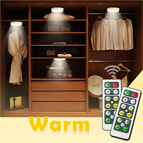 Puck Lights with Remote, Starxing Wireless Led Puck Lights Battery Operated, Led Puck Lights with Remote Control, Led Under Cabinet Lighting, Dimmable Closet Light, Battery Powered, 4000K(Set of 6) - Thumbnail 4