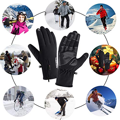 Mens Winter Gloves -30℉Windproof Waterproof Touch Screen Gloves for Outdoor Work