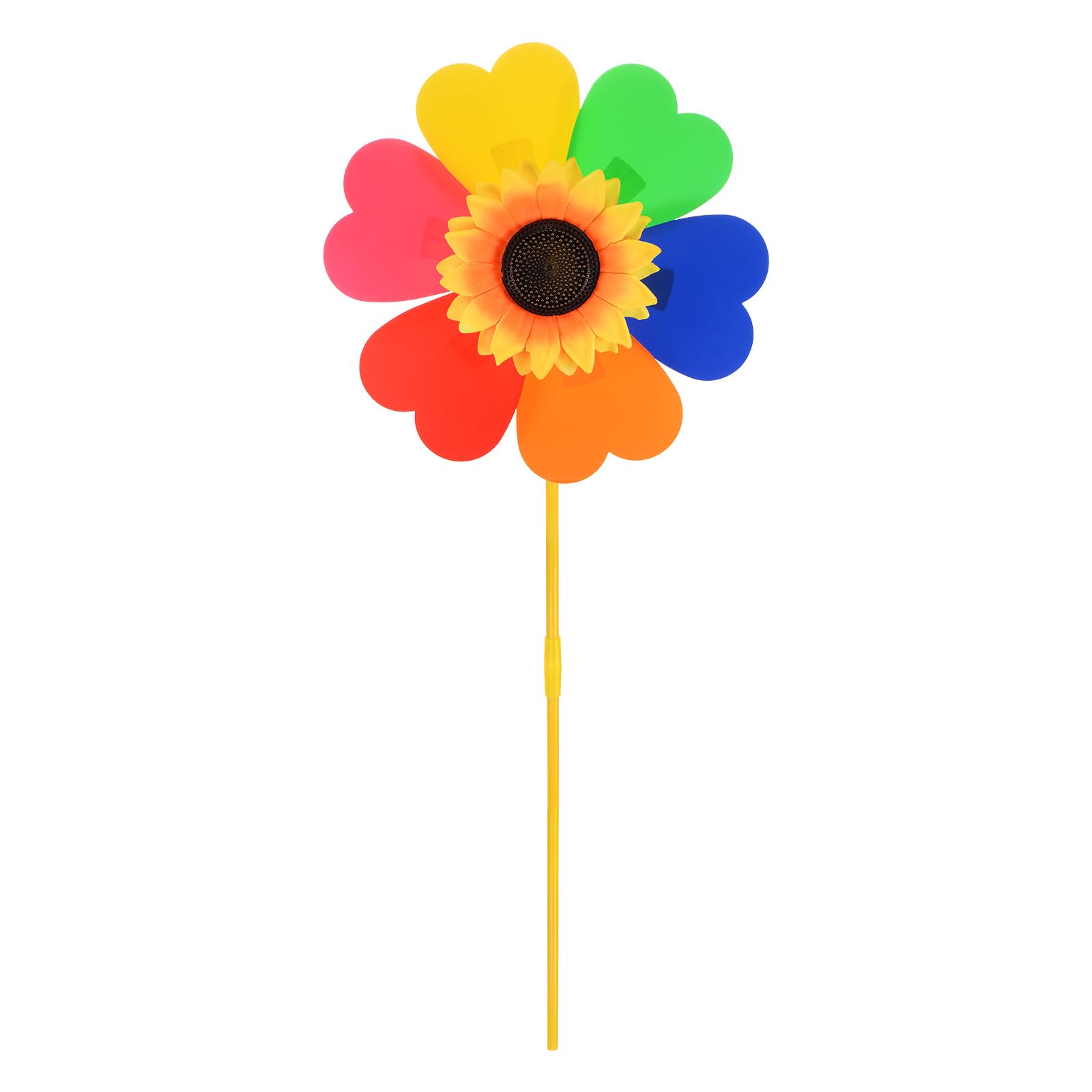 M METERXITY 2 Sets Wind Spinner - 28.7 Inch Pinwheels for Yard and Garden,Apply to Garden Decor/Yard Decorations Outdoor/Backyard Decor/Yard Art (Love Rainbow Windmill)