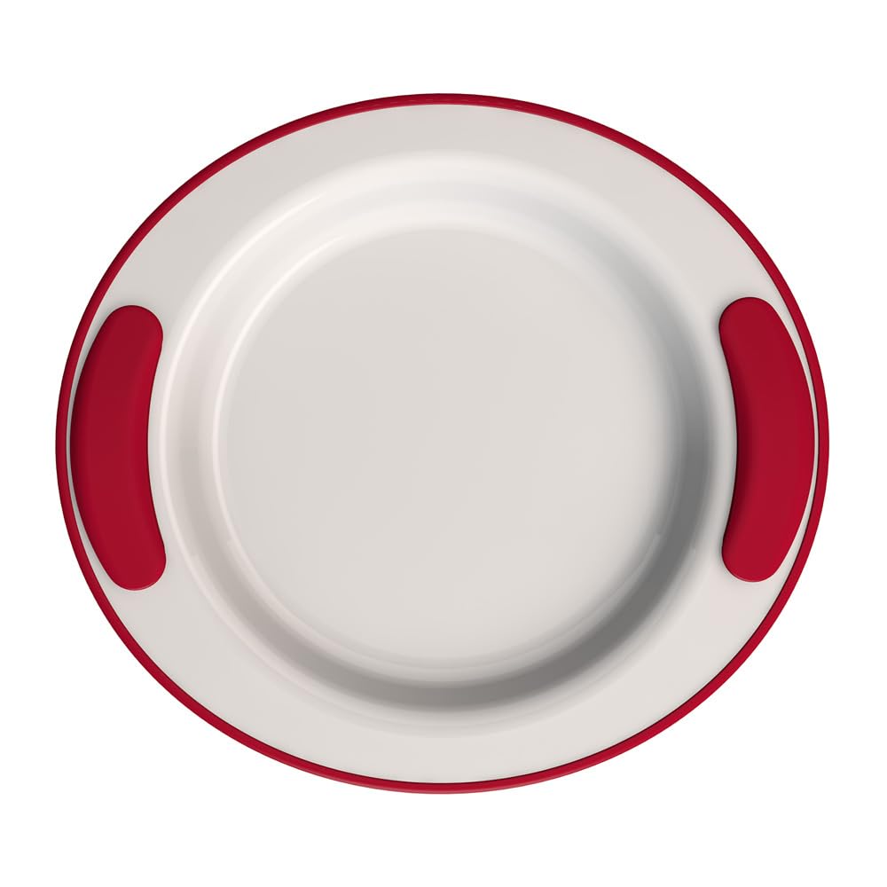 Ornamin Keep Warm Plate Ø 25 cm Red Melamine (Model 201) | Keep Warm Dish, Thermo Dish, Melamine Plate, Non-Slip Plate