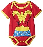 A&J Design Baby Girls' Wonder Woman Short Sleeve Bodysuit