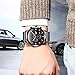 Fashion Casual Luxury Brand Mens Analog Quartz Watch Date Steel Mesh Strap Thin Dial Clock (Black)