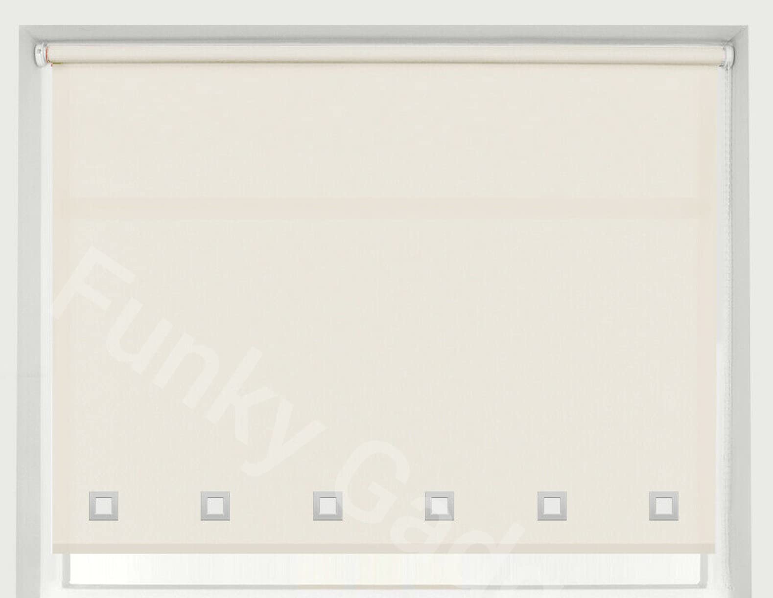 Funky Gadgets Roller Blinds Square Eyelet Light Filtering Roller Blind Daylight Trimmable Blinds Child Safe Easy Fit Metal Tube Home Office Window Blinds- Natural, W60 x L165cm — image 1