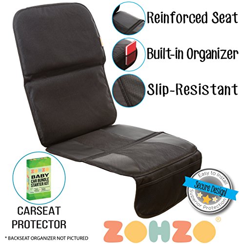 Zohzo Car Seat Protector & Back Seat Organizer/Kick Mat Bundle - Child & Infant Baby Seat Protectors