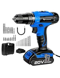 Prostormer - Juego de destornilladores inalámbricos de 20 V máx. 3 8 pulgadas, par de 2 velocidades máximo, 15+1 posición con LED, 1 hora de carga rápida