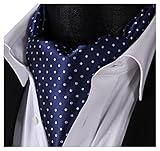 SetSense Men's Polka Dot Jacquard Woven Self Cravat Tie Ascot